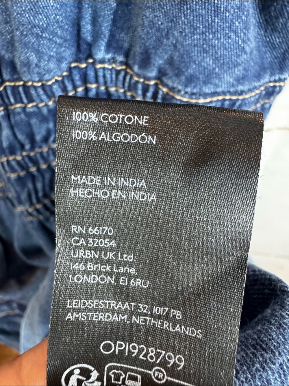 Anthropologie | Blue Denim Somerset Tiered Mini Dress, 2X - Picture 11 of 13